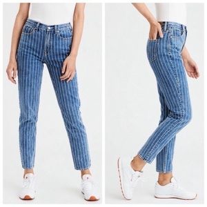 American Eagle Pin Stripe Mom Jeans